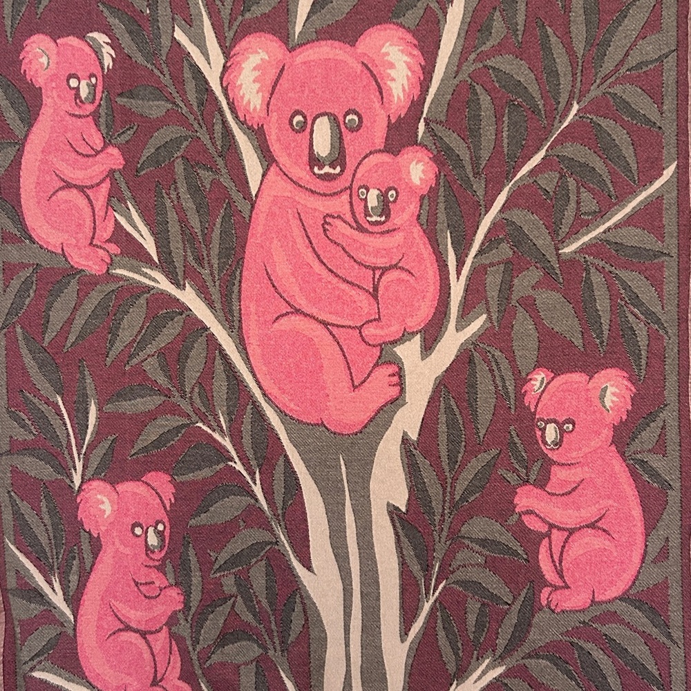 KOALA Heirloom Collection Pink + Gray Hand Crafted Loom Weave New Original 84”